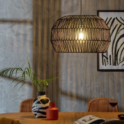 Habitat Habitat Paper Rope Black Easy Fit Lampshade - 55cm