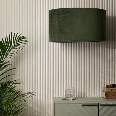 Habitat Habitat Chive 26x49cm Velvet Drum Shade - Green