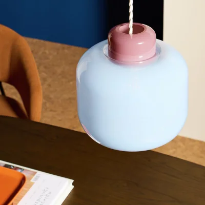 Habitat Habitat Blue Glass Easy Fit Lampshade - 24cm