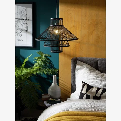 Habitat Habitat Wood 3 Tier Pendant Shade - Black