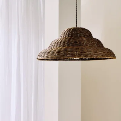 Habitat Habitat Structured Rattan Natural Easy Fit Lampshade - 50cm