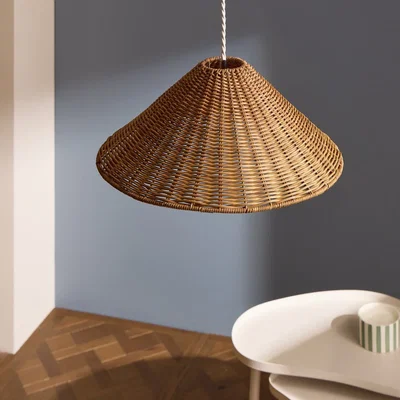 Habitat Habitat Brown Rattan Cone Easy Fit Lampshade - 40cm
