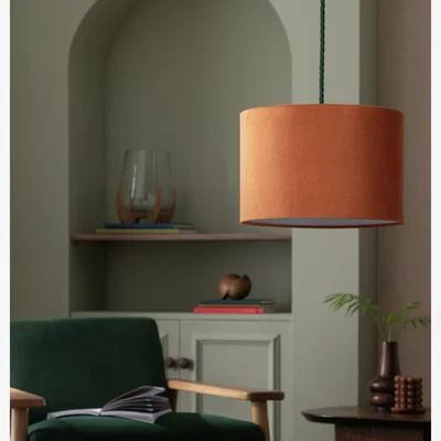 Habitat Habitat 20x30cm Velvet Drum Shade - Camel