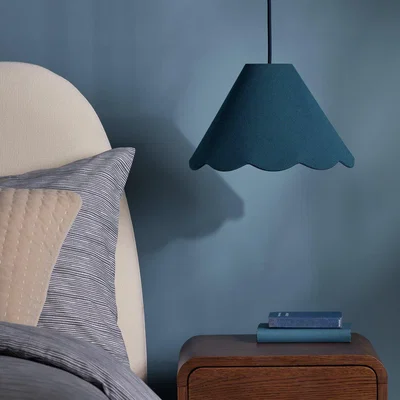 Habitat Habitat Scallop Edge Ink Blue Lampshade - 32cm