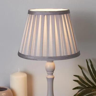 Homebase Raye Taper Pleat Silk Lamp Shade - 20cm - Silver
