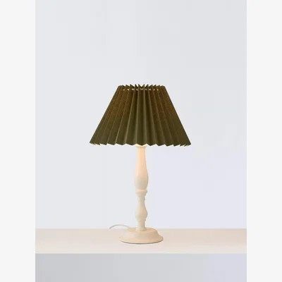 John Lewis John Lewis Pleated Tapered Cotton Lampshade, Avocado