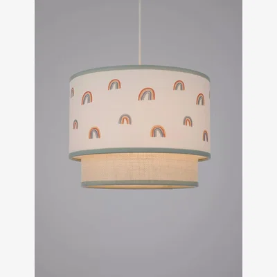 John Lewis John Lewis Kids' Hessian Rainbow Double Layered Lampshade, Natural