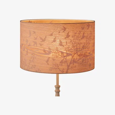 John Lewis John Lewis & Partners Flock Birds Lampshade, Wood/Grey