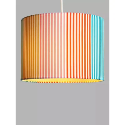 John Lewis Harlequin Hide & Seek Coral Striped Ceiling Light Shade, Multi