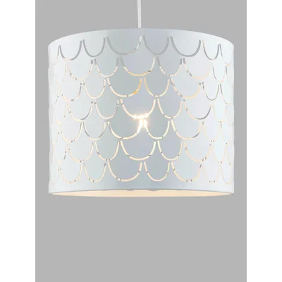John Lewis little home at John Lewis Mermaid Scallop Metal Easy-to-Fit Ceiling Shade, White