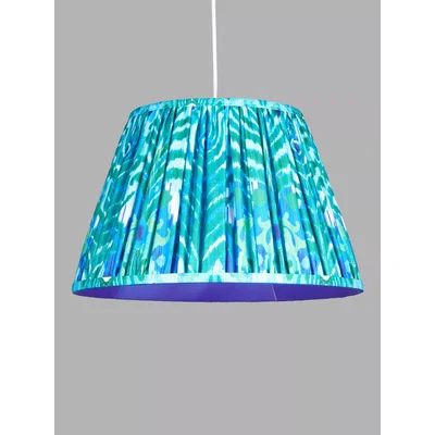 John Lewis John Lewis & Partners + Matthew Williamson Peacock Tapered Lampshade, Blue