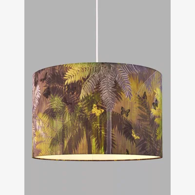 John Lewis John Lewis + Matthew Williamson Ellwood Drum Lampshade, Green/Multi