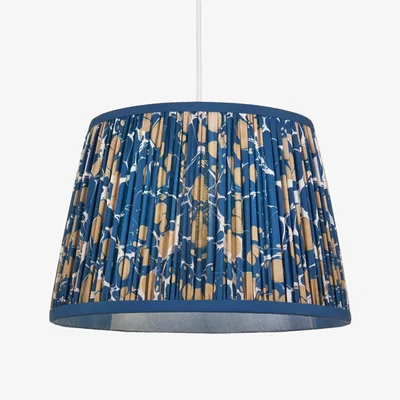 John Lewis John Lewis + Matthew Williamson Baearic Pleated Lampshade, Blue