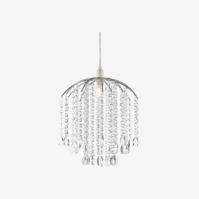 John Lewis John Lewis & Partners Crystal Droplets Easy-to-Fit Ceiling Shade, Chrome