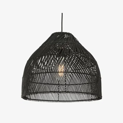 John Lewis MADE Java Rattan Lampshade, Black