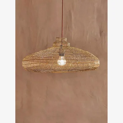 John Lewis Nkuku Mukuni Wire Lampshade, Antique Brass