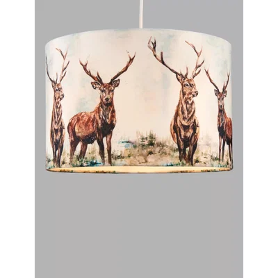 John Lewis John Lewis & Partners Stag Lampshade, Neutral/Multi
