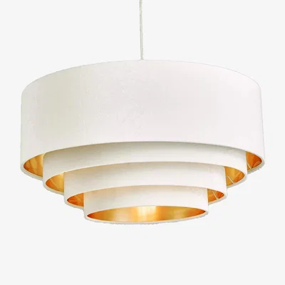John Lewis John Lewis Grande Tiered Velvet Easy-to-Fit Ceiling Shade