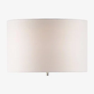 Knees Dar Lighting PYR182 Linen Drum Shade - White