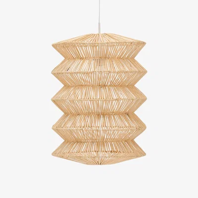 Kave Home Dakit ceiling lamp shade in X with light finish 40 x 54cm