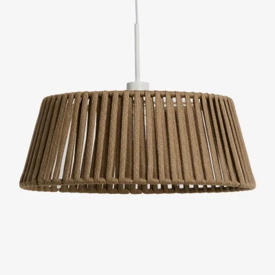 Kave Home Aldet ceiling lamp shade in beige flat rope cord Ø46cm