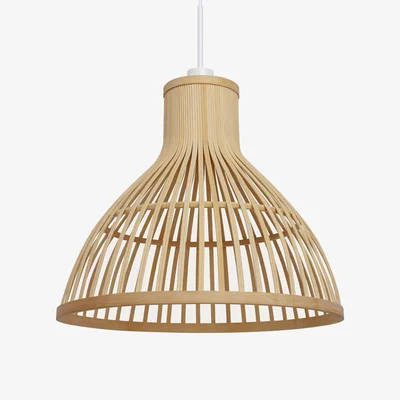 Kave Home Nathaya bamboo ceiling lampshade with a natural finish, Ø 46 cm