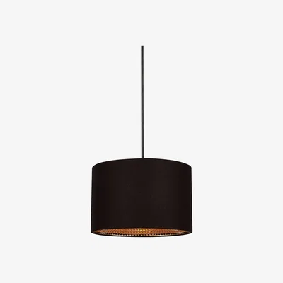 La Redoute 30cm Black Fabric Lampshade with Gold Studded Inner