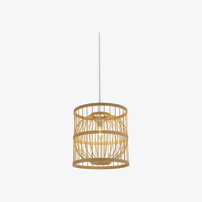 La Redoute 30cm Cylyndrical Bamboo Frame Easy Fit Pendant Shade
