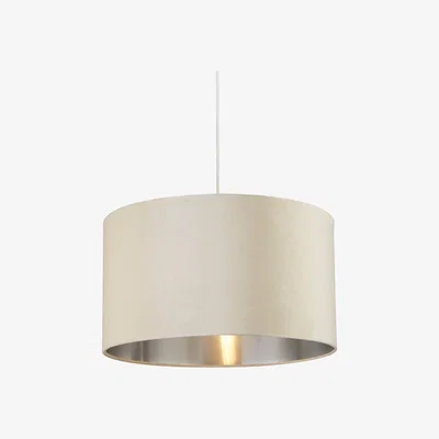 La Redoute Cream Velvet Drum Shade