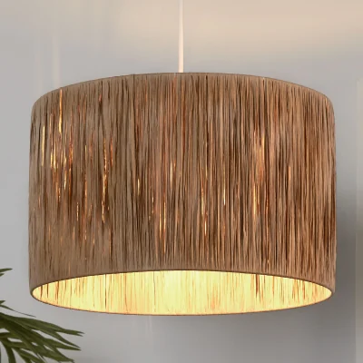 La Redoute 35cm Raffia Lampshade in Natural