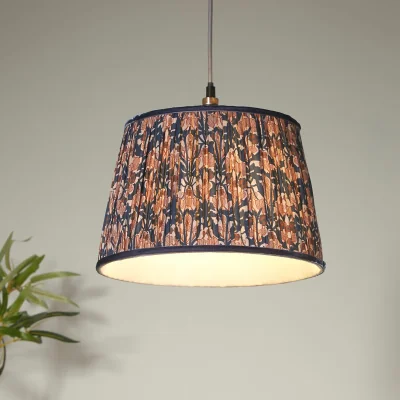 La Redoute 30cm Vintage Print Pleated Tapered Lampshade