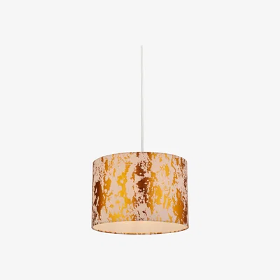 La Redoute 30cm Velvet Lampshade Blush Pink and Gold Foil