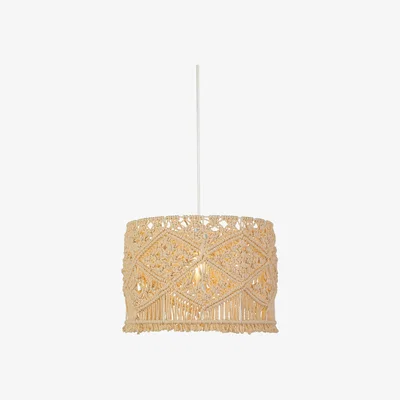 La Redoute 30cm Natural Macrame Drum Lampshade