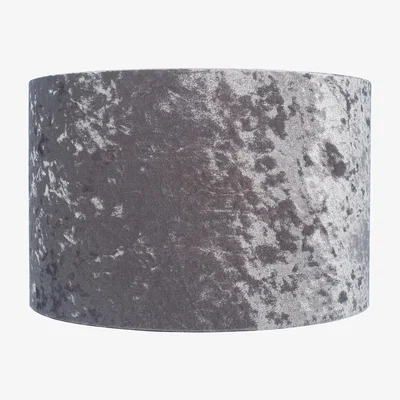 La Redoute 30cm Silver Crushed Velvet Cylinder Lampshade