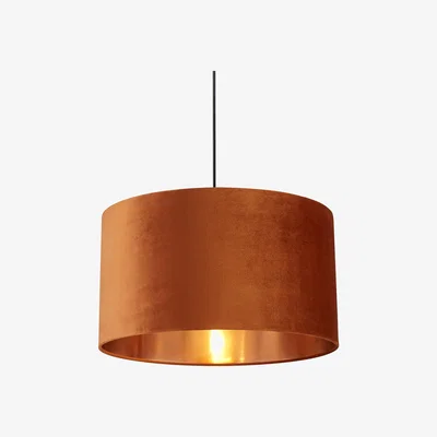 La Redoute Burnt Orange Velvet Drum Shade