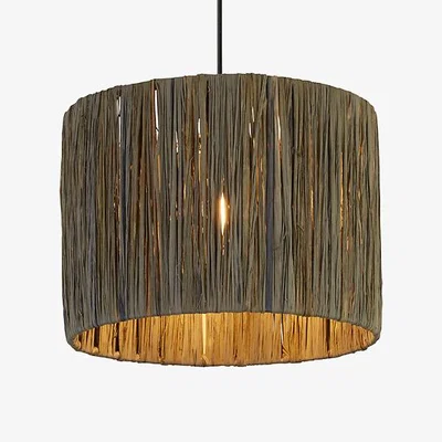 La Redoute 25cm Dark Grey Raffia Lampshade