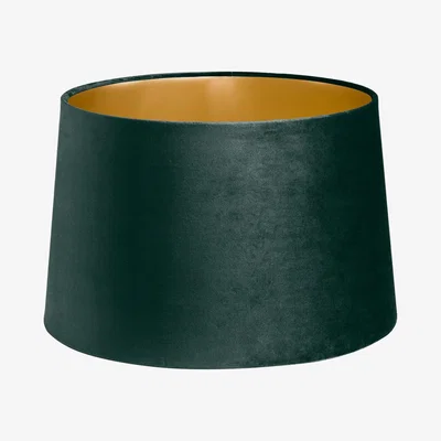 La Redoute 40cm Emerald Green Velvet and Gold Inner Lampshade