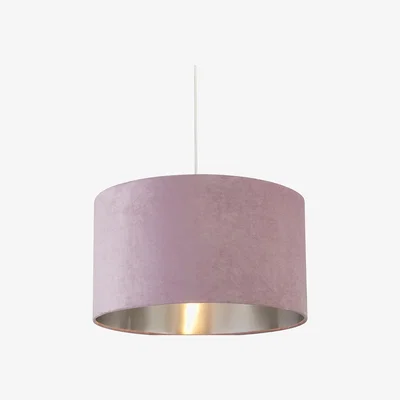 La Redoute Lilac Velvet Drum Shade