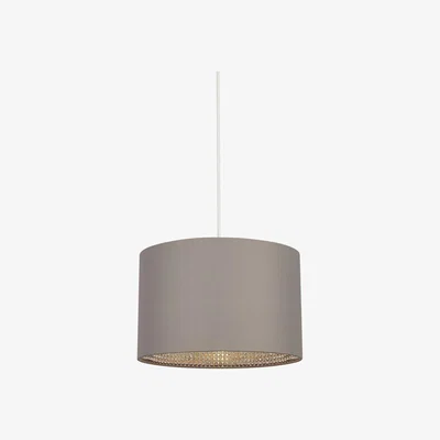 La Redoute 30cm Grey Fabric Lampshade with Silver Studded Inner