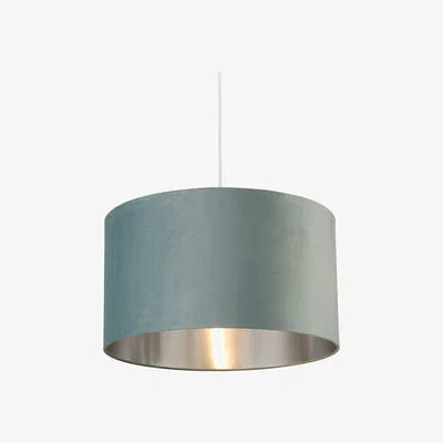 La Redoute Sage Green Velvet Drum Shade