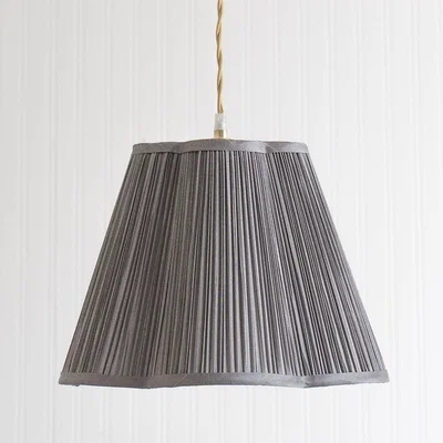 La Redoute Large Pleated Faux Silk Scalloped Easy Fit Lamp Shade