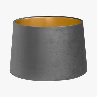 La Redoute 40cm Grey Velvet and Gold Inner Lampshade