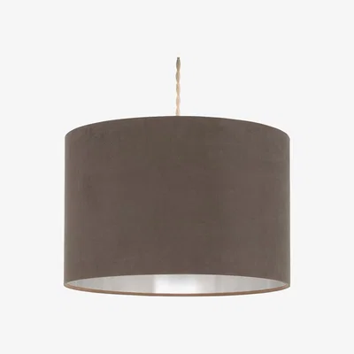 La Redoute Grey Velvet Lampsahde with Metallic Inner
