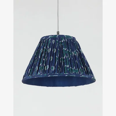 Marks & Spencer M&S Cabana Ikat Pleated Tapered Lamp Shade - Dark Blue, Dark Blue