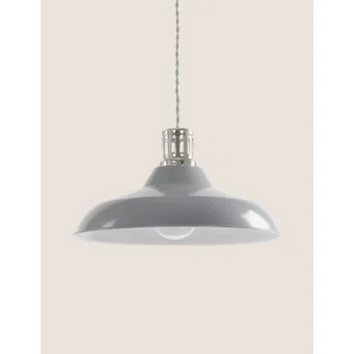 Marks & Spencer M&S Lincoln Easy Fit Lamp Shade - Grey, Grey,Black