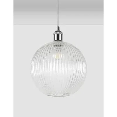 Marks & Spencer M&S Ridged Glass Ceiling Lamp Shade - Smoke, Smoke