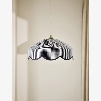 Marks & Spencer M&S Collection Striped Scallop Lamp Shade - Blue, Red,Blue