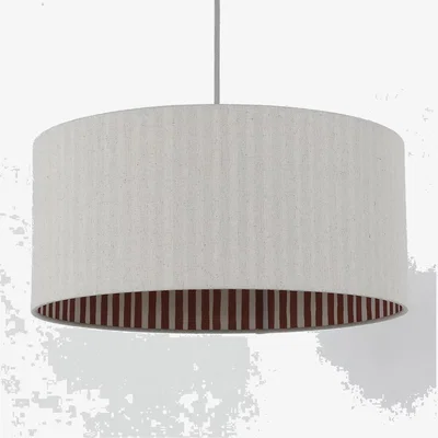 Marks & Spencer M&S Watercolour Stripe Drum Lamp Shade - Dark Red, Dark Red,Green