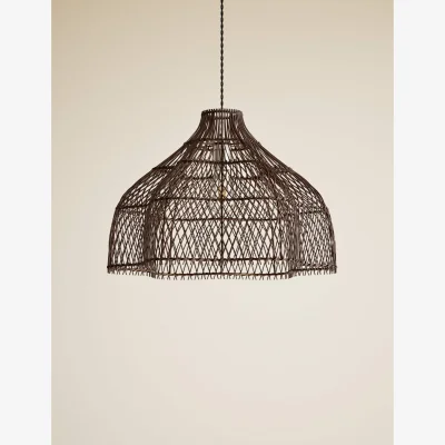 Marks & Spencer M&S Open Weave Squiggle Ceiling Lamp Shade Dark Brown