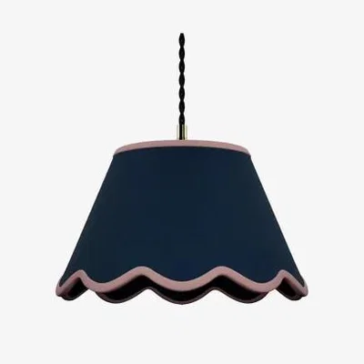 Marks & Spencer M&S Large Scallop Trim Lamp Shade - Navy, Navy